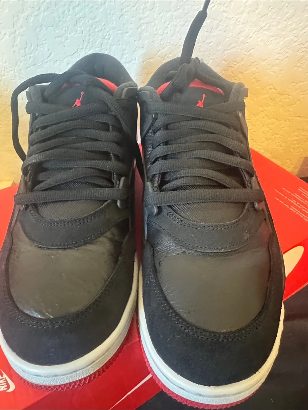 Jordan 4 RM Bred Men’s Black and Red Low-Top Sneakers